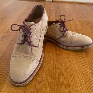 Johnston & Murphy Men's Beige Oxford Shoes, 9.5 M